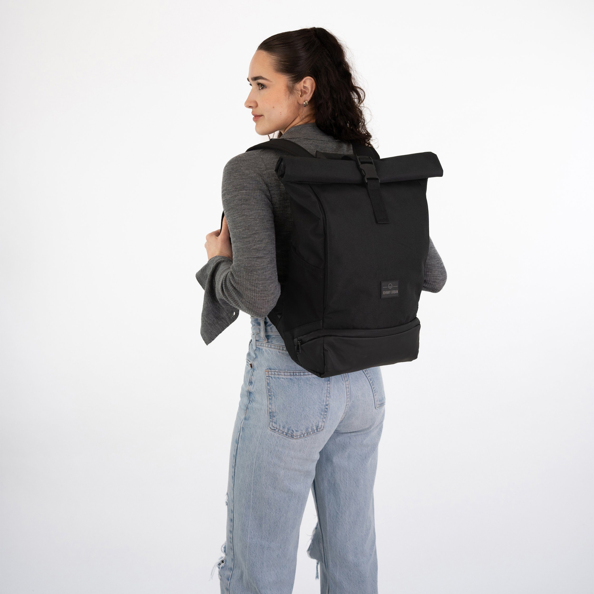 Johnny Urban Cityrucksack Allen Medium, Rolltop Damen Herren, Laptop Fach, Wasserabweisend