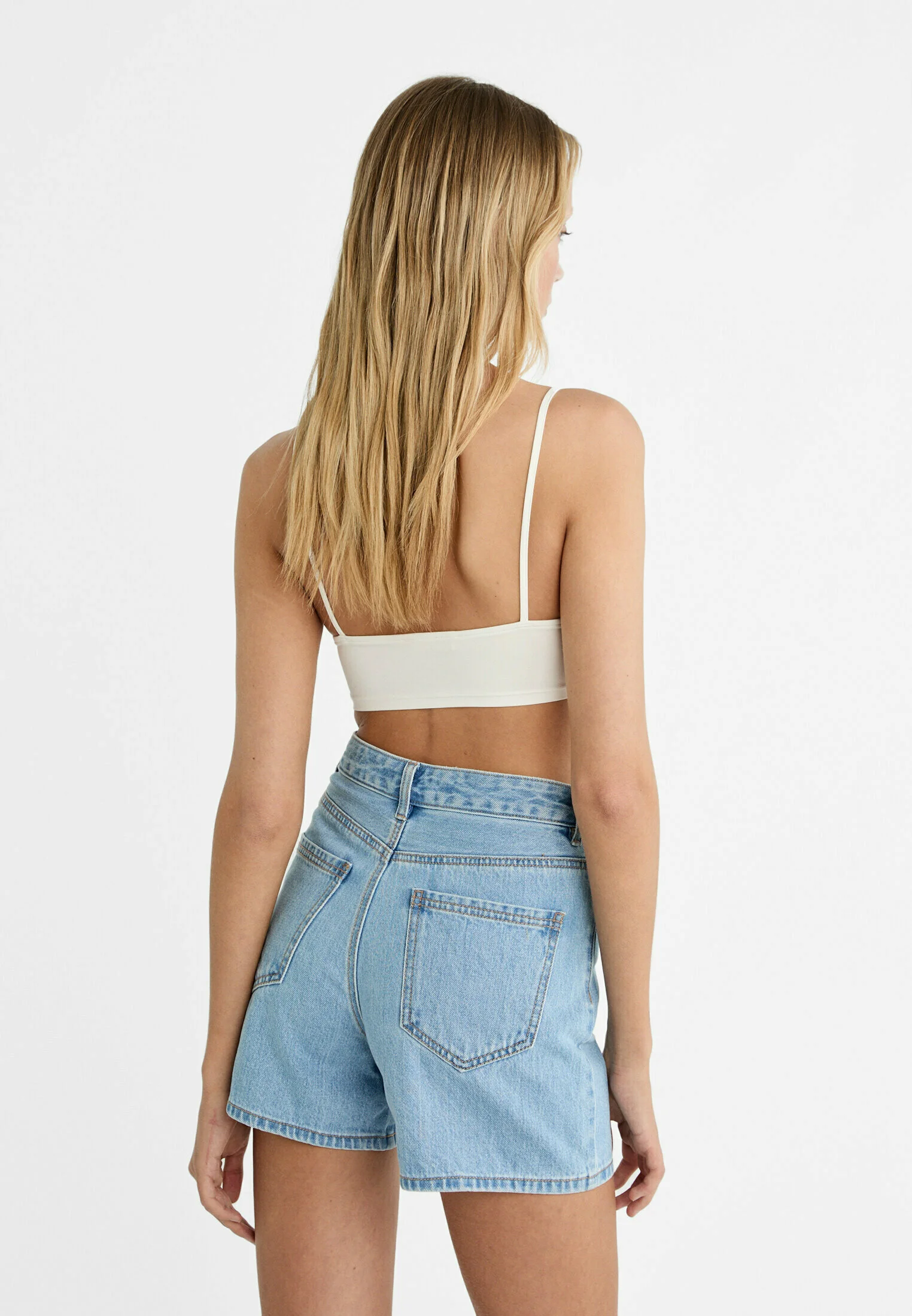 Stradivarius MOM BERMUDA - Shorts vaqueros