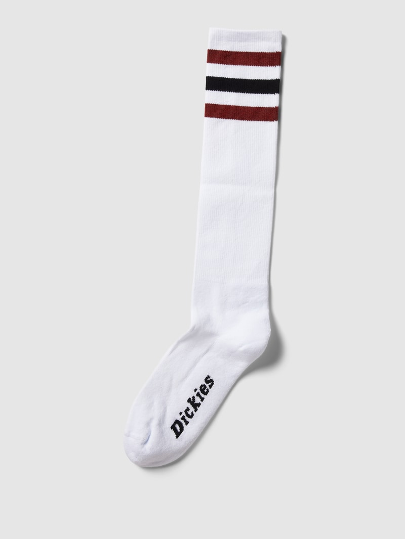 Socken mit Kontraststreifen Modell 'LUTAK' in dunkelrot