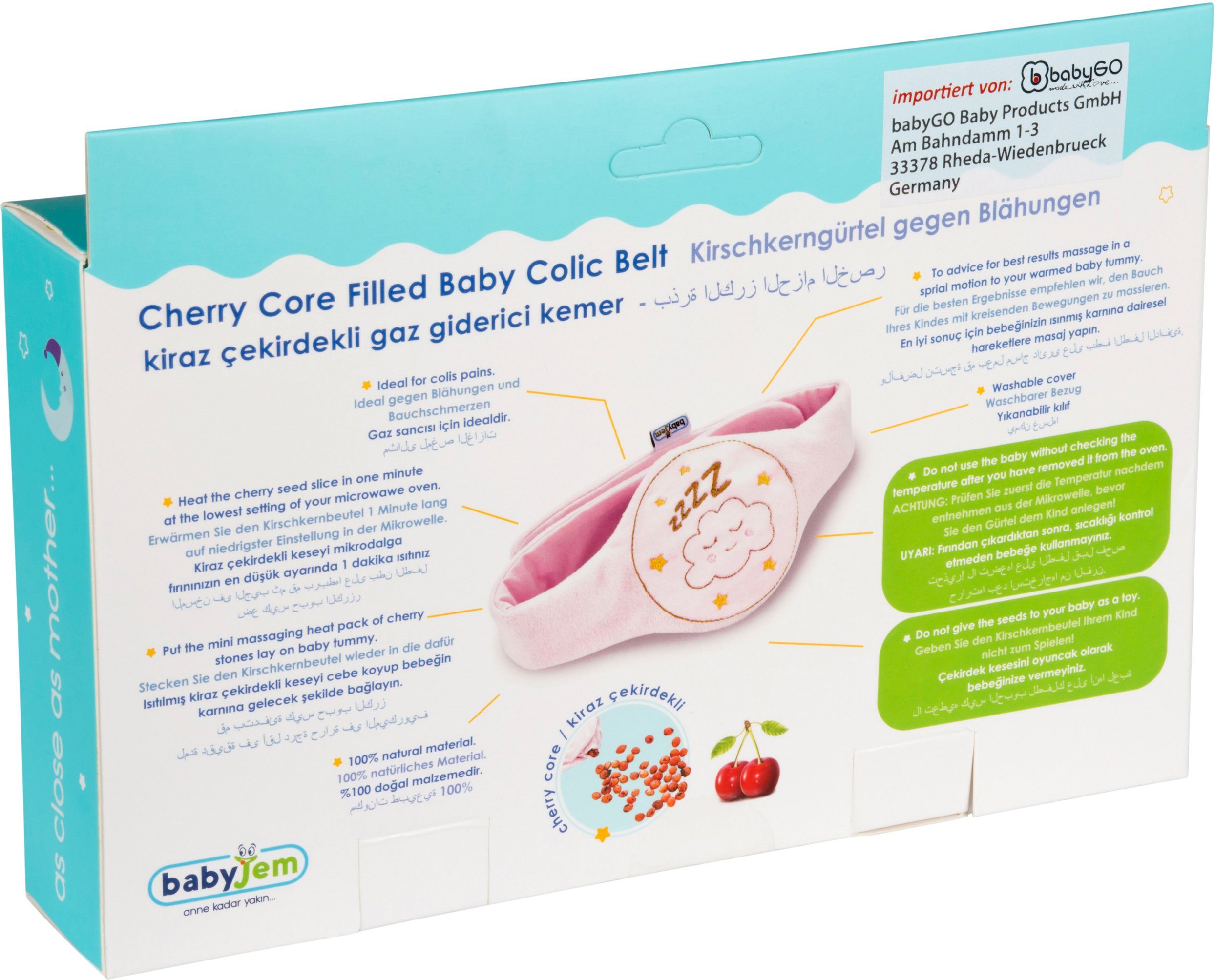Babyjem Wärmekissen Kirschkerngürtel, blau, Made in Europe