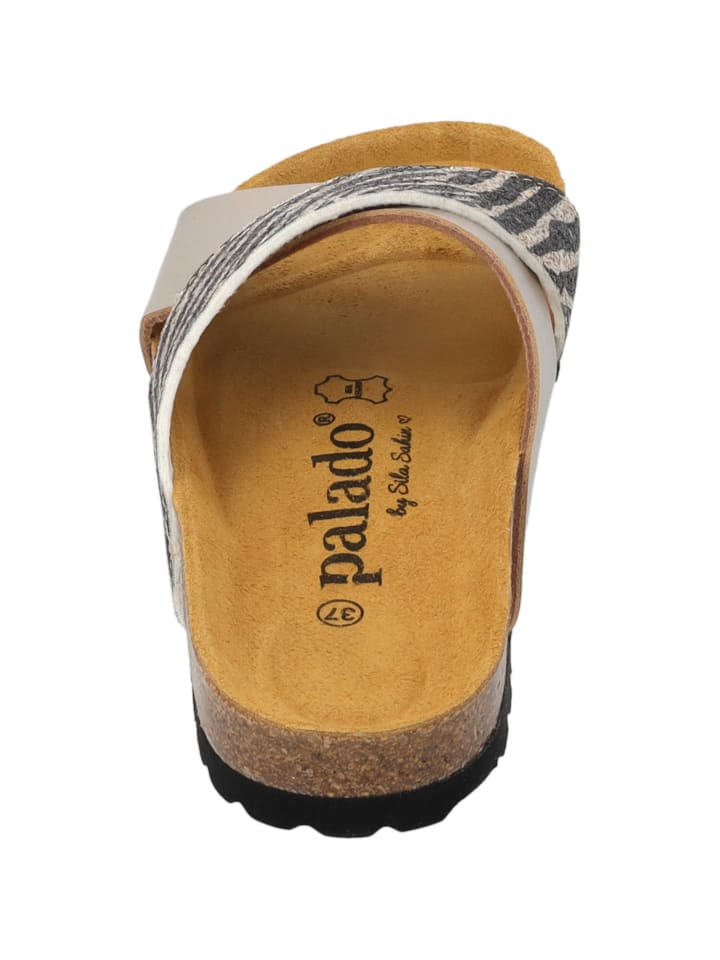 palado Pantoletten in taupe zebra glitzer günstig kaufen