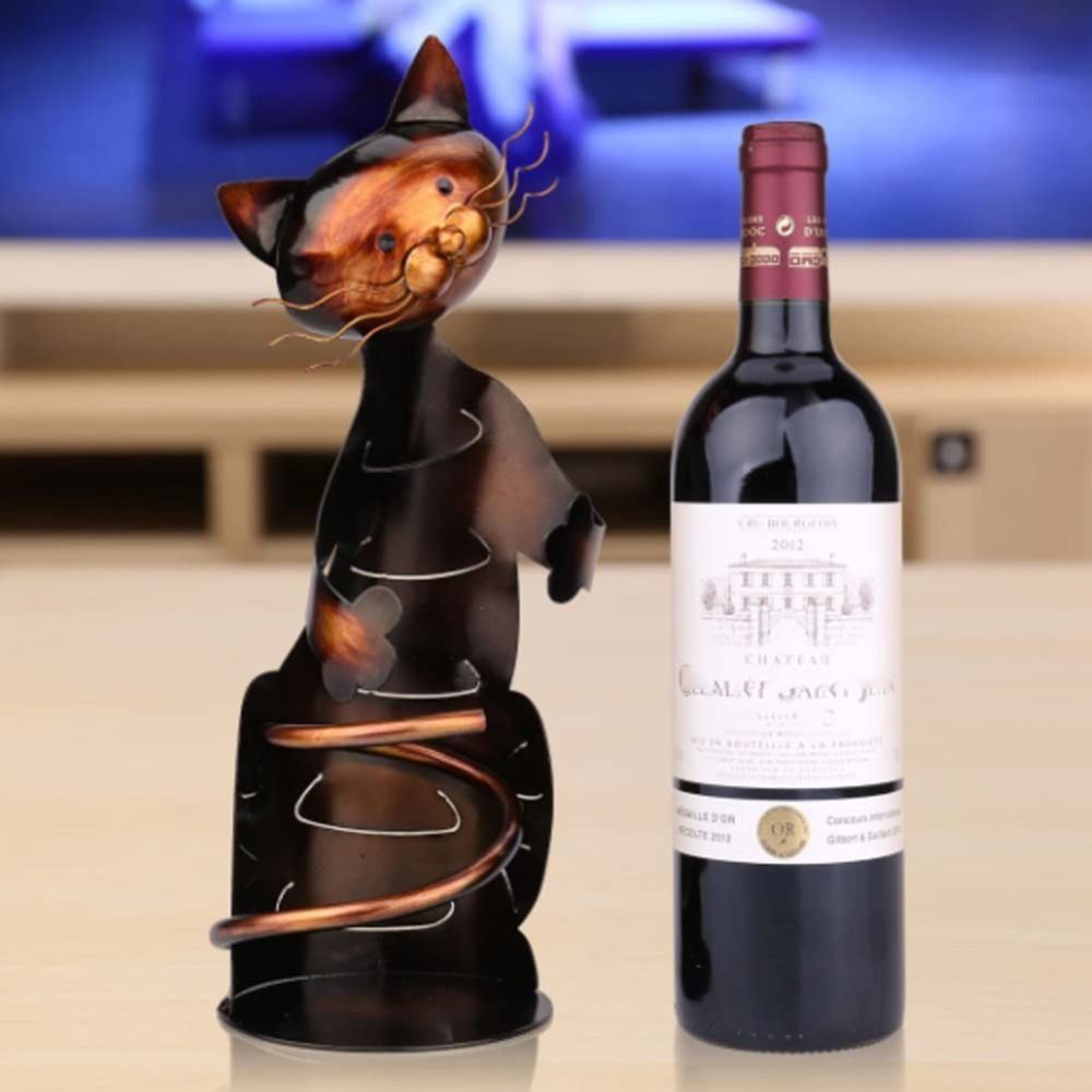Juoungle Weinregal Weinflaschenhalter in Katzenform, Dekoration für Zuhause