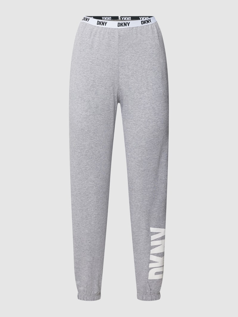 Pyjama-Hose mit Logo-Bund Modell 'Sleep Jogger' in mittelgrau