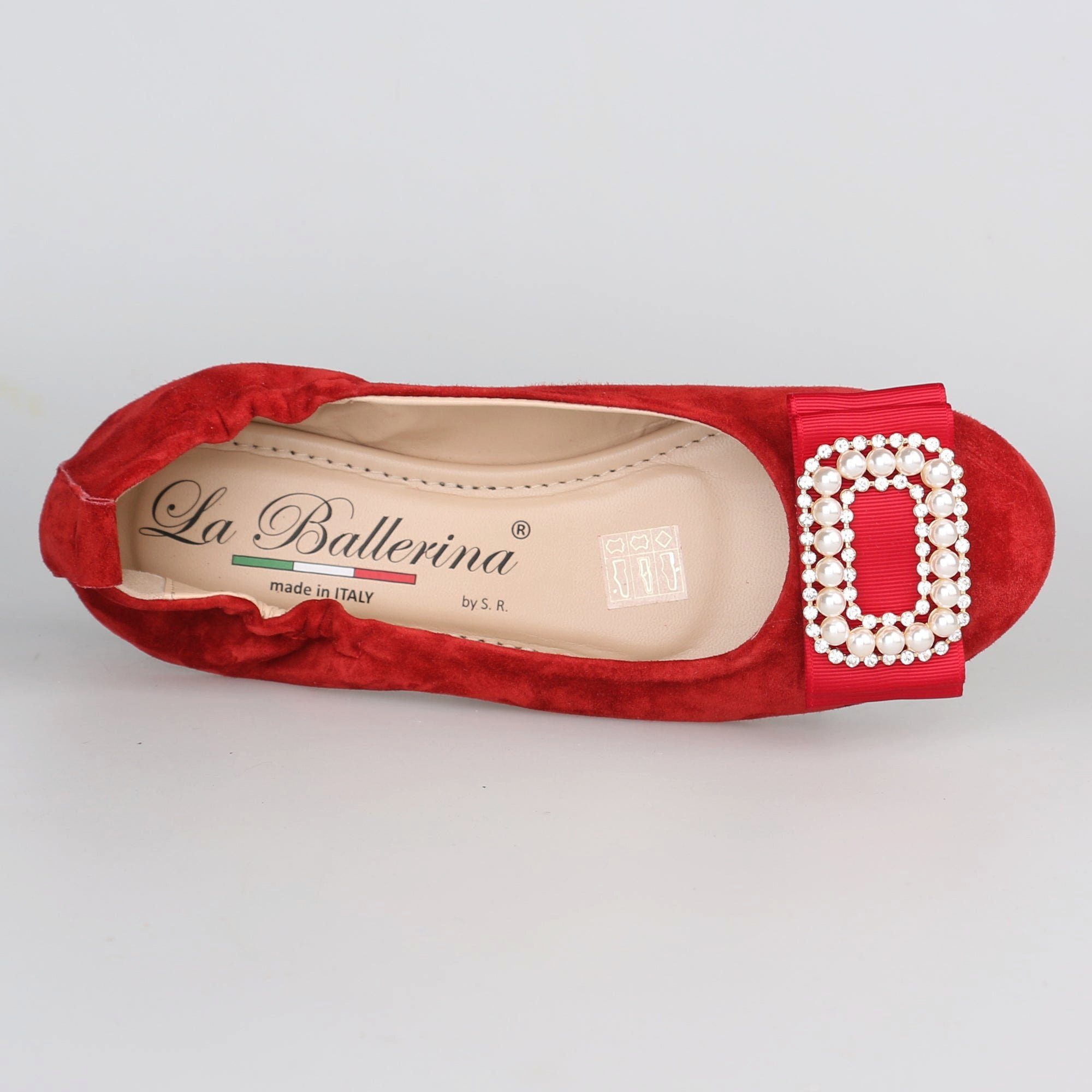 La Ballerina La Ballerina CAMBIO soft 15, Veloursleder, Rot Ballerina 2ei Schnallen im Lieferumfang, Trend Ballerinas 2024