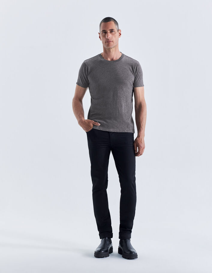 T-shirt gris upcyclé à doupions Homme