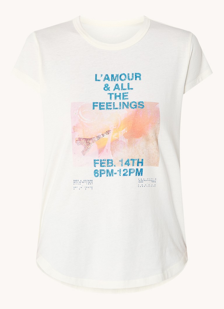 Zadig&Voltaire Woop T-shirt with print and rhinestones