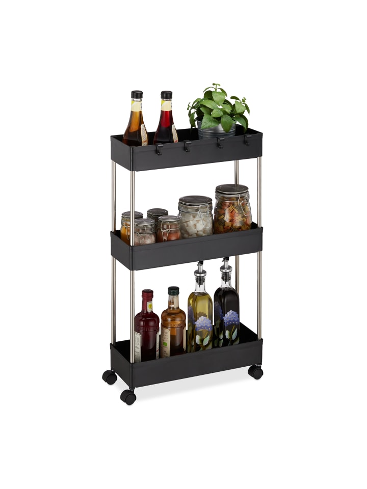 relaxdays Nischenwagen in Schwarz - (B)15,5 x (H)70 x (T)40,5 cm günstig kaufen onesize