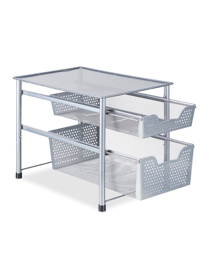 relaxdays Schubladenregal in Silber - (B)28 x (H)30 x (T)42,5 cm günstig kaufen onesize