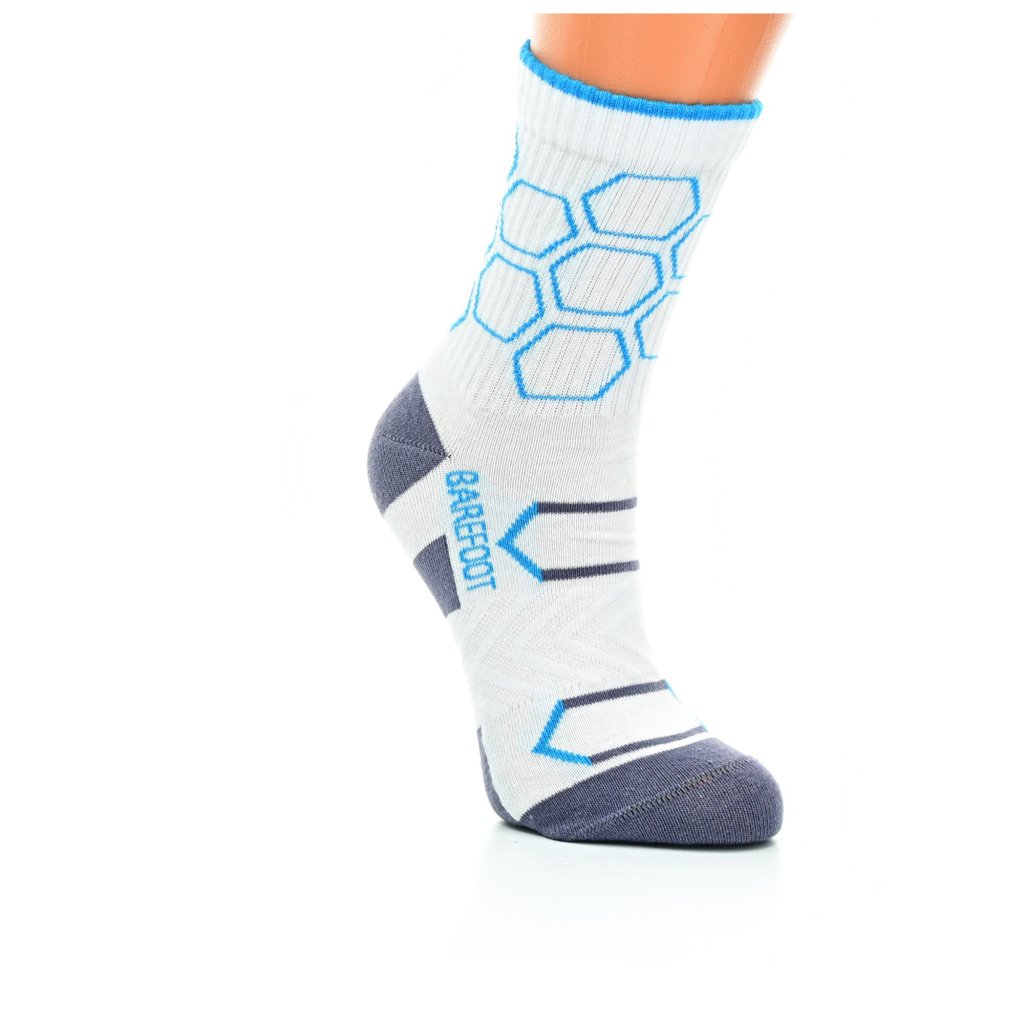 Footic Sport Hexagon Kids BF White Turquoise Barfußsocken, 1 Paar