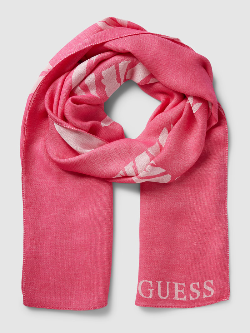 Schal mit Label-Stitching in pink