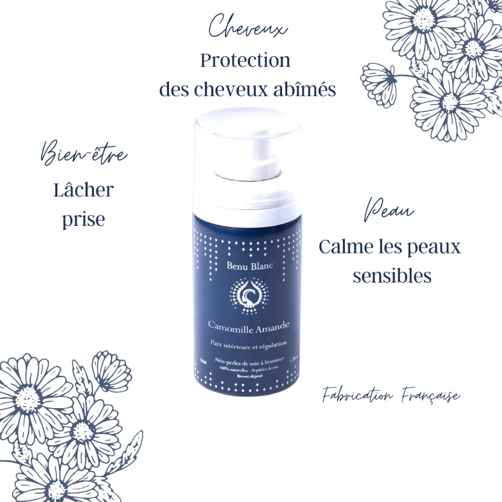 benu blanc Camomille Amande Brume de soins 100% naturelle à vaporiser sur l'oreiller