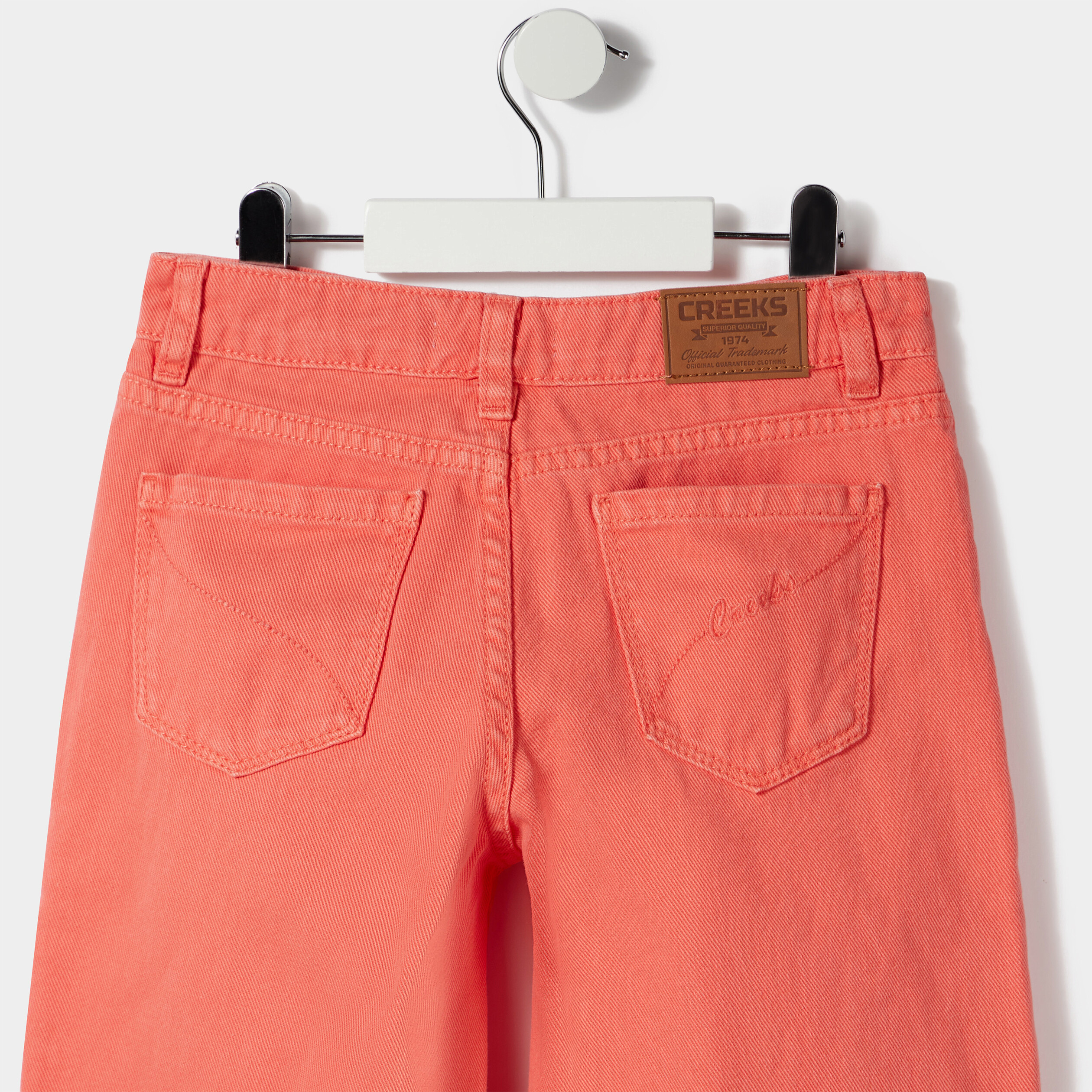Pantalon wide leg Creeks rose corail fille | La Halle