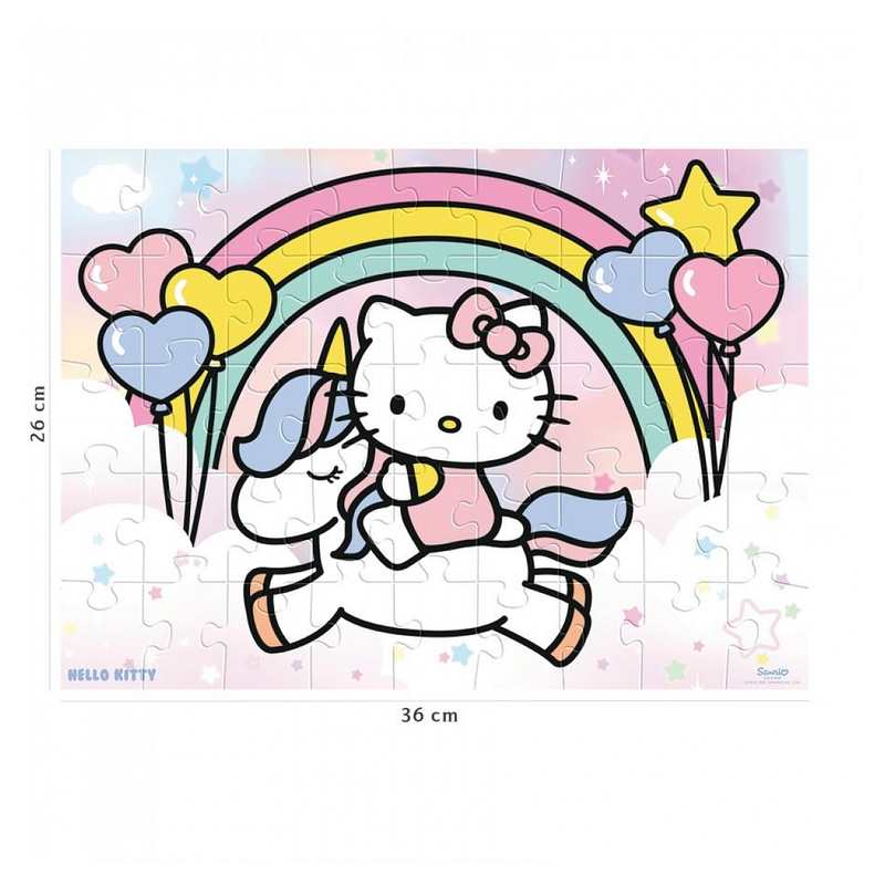 Puzzle Hello Kitty et sa licorne 45 pièces
