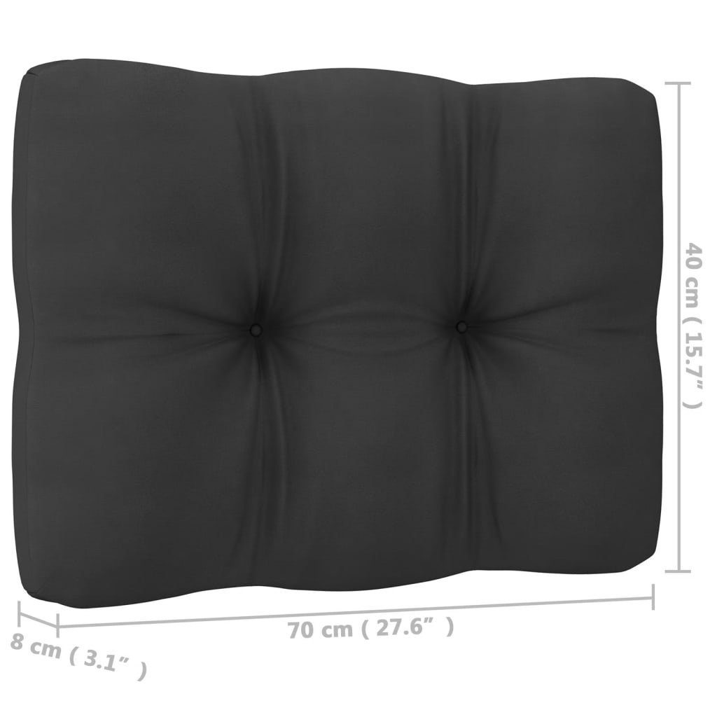 vidaXL Loungesofa 2-tlg. Garten-Lounge-Set mit Kissen Grau Kiefer Massivholz, 1 Teile
