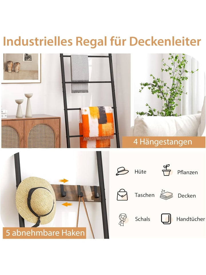 COSTWAY Handtuchleiter in Schwarz günstig kaufen onesize
