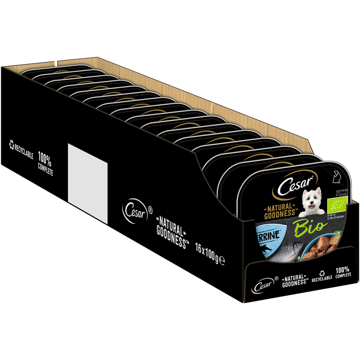 Cesar Natural Goodness Bio mit Fisch, Erbsen & Karotten
