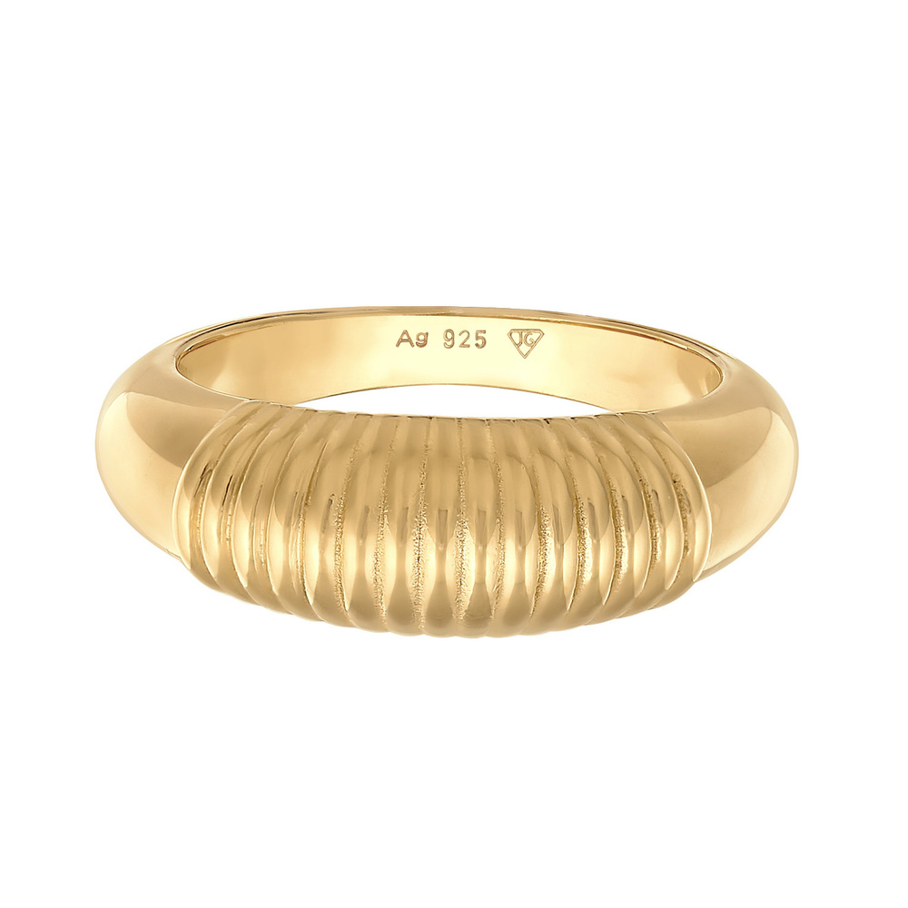 Elli PREMIUM Elli PREMIUM Bague Femmes Côtelé Design Chunky en Argent Sterling 925 Rhodié Bague