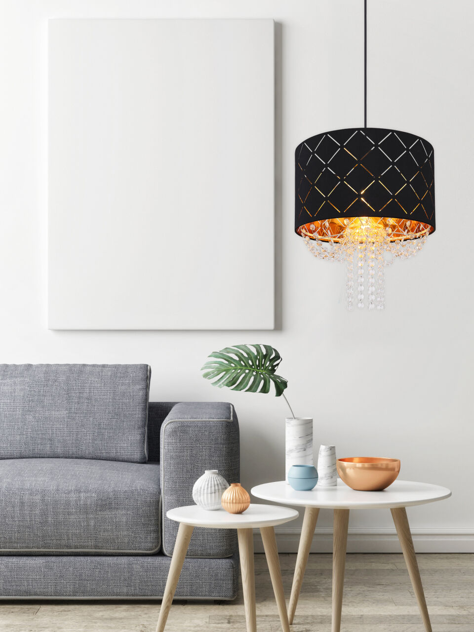 Globo Lighting - CLARKE - Hängeleuchte Metall schwarz, 1x E27