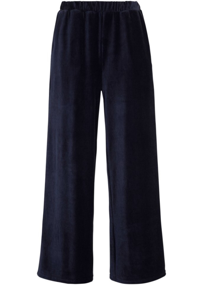 High-Waist-Hose aus Jersey- Cord, lang