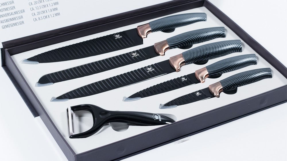 KING Messerset Carbon Design 5 Messer im Set inkl. gratis Schäler