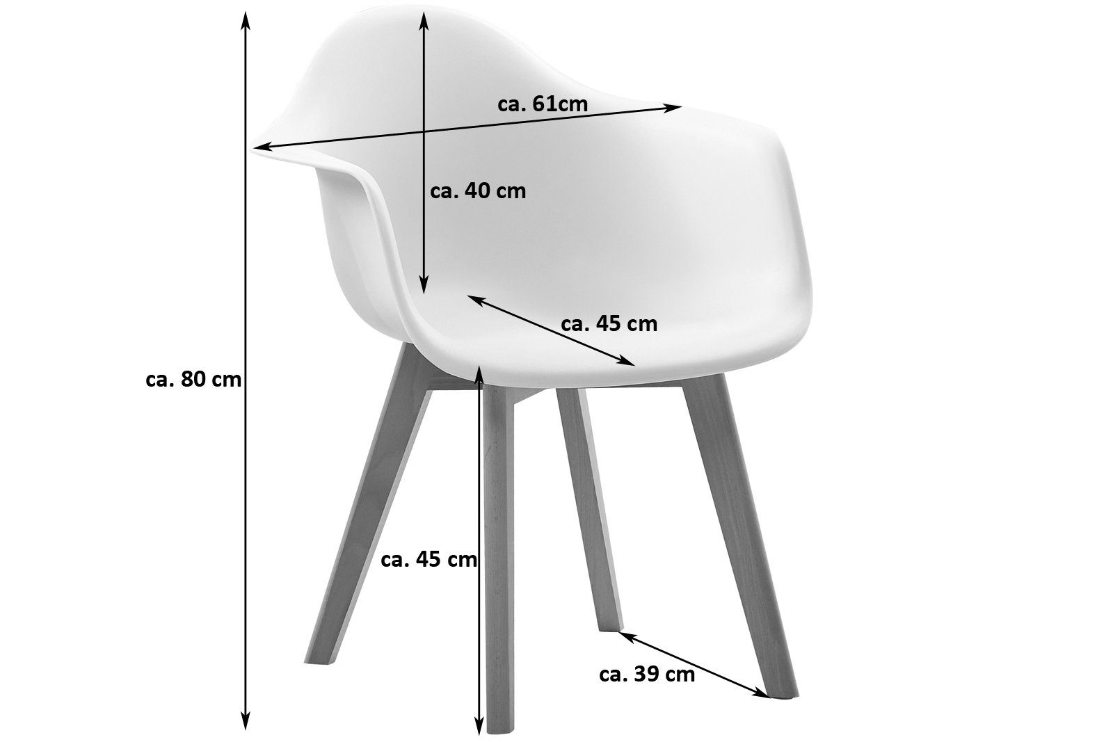 Junado® Schalenstuhl Luis, bequemer Esszimmerstuhl im Retro-Design