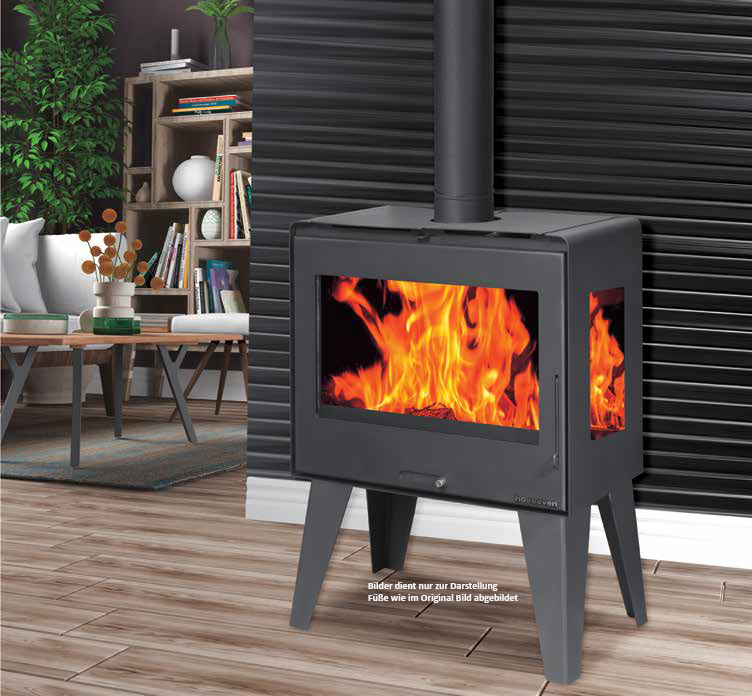 Moeby24 3-Scheiben Design-Kaminofen Klassik Kamin Ofen Kaminofen EcoDesign 10,5kW EEK A  130mm