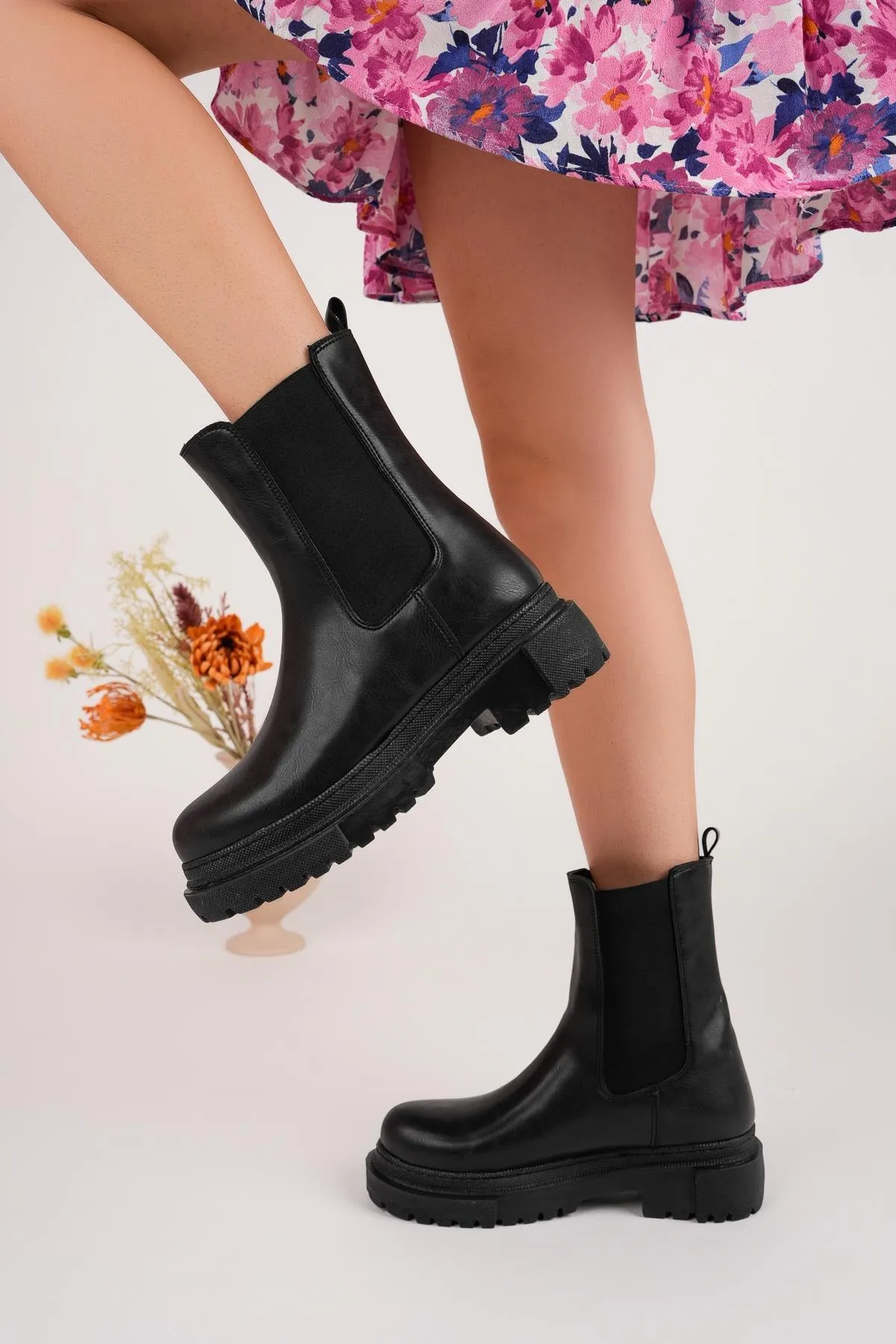 MUGGO  Garantierte Pamela-Damenstiefel mit dicker Sohle