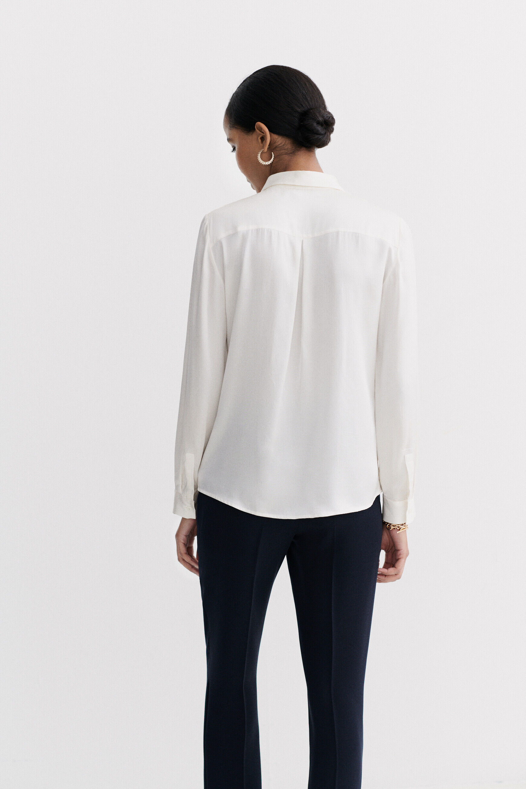 chemise jeanne b en soie ivoire femme