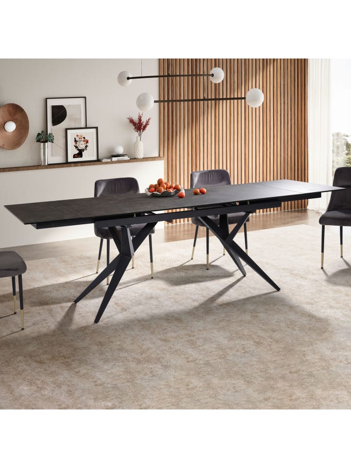 KADIMA DESIGN Esszimmertisch 180 - 260 cm Ausziehbar Keramik Glas , in Schwarz günstig kaufen onesize