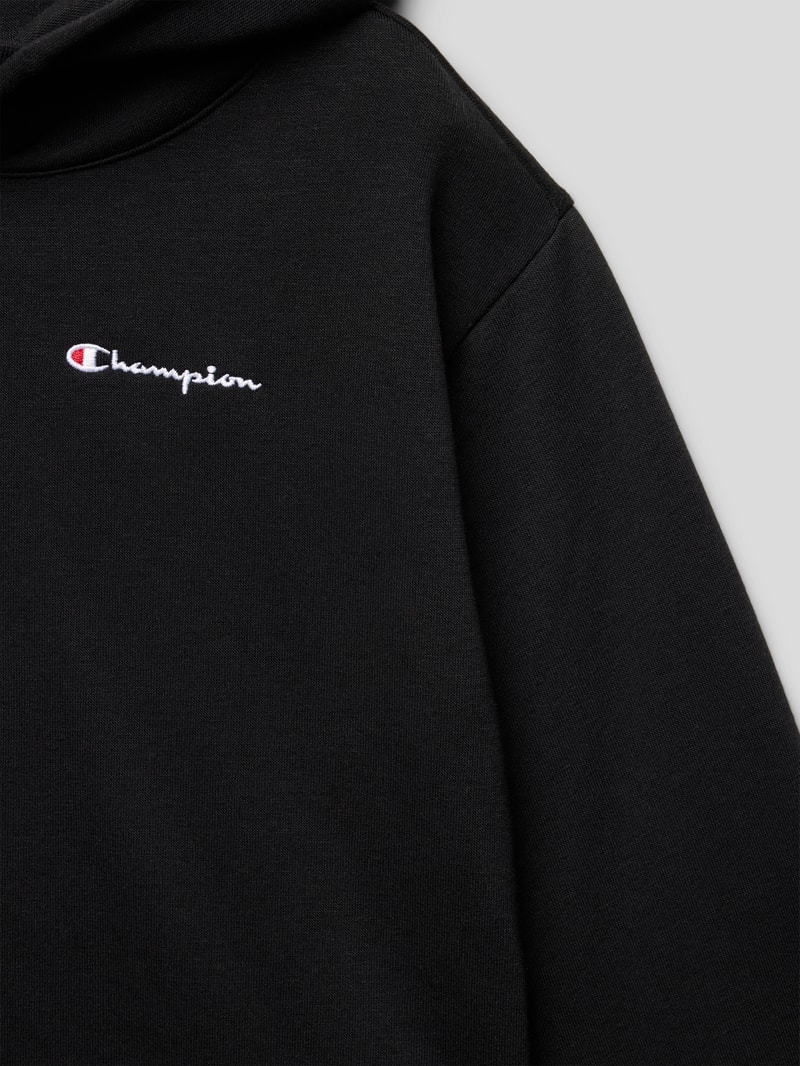 Hoodie mit Label-Details in schwarz