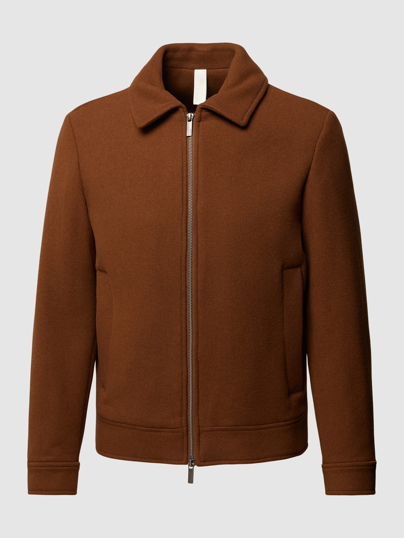 Jacke aus woll-Mix mit Umlegekragen in camel