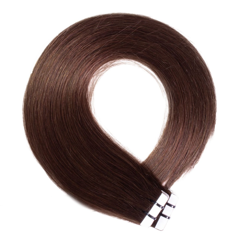 hair2heart Extensions adhésives Premium cheveux naturels #5 Marron chocolat extensions