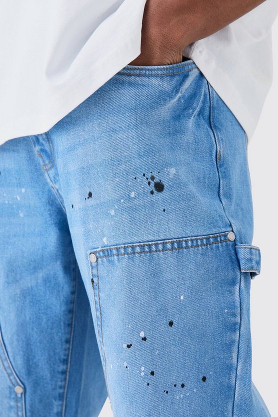 Lockere Jeans mit Farbspritzern