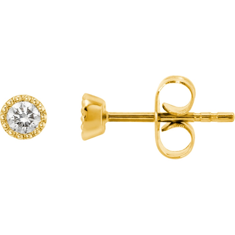 Valeria Boucles d'oreilles à fermoir à poussette 585 Or jaune Boucles d'oreilles