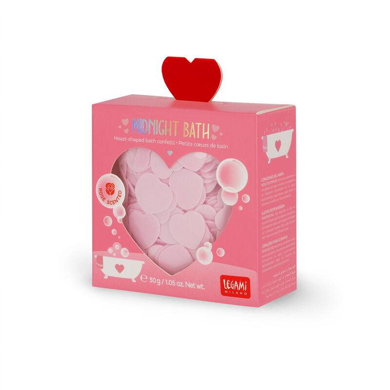Confeti de jabón en forma de corazón para la bañera