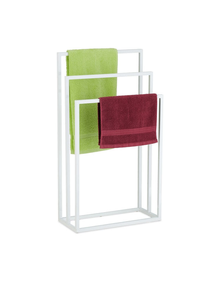 relaxdays Handtuchständer in Weiß - (B)46 x (H)82,5 x (T)21 cm günstig kaufen onesize