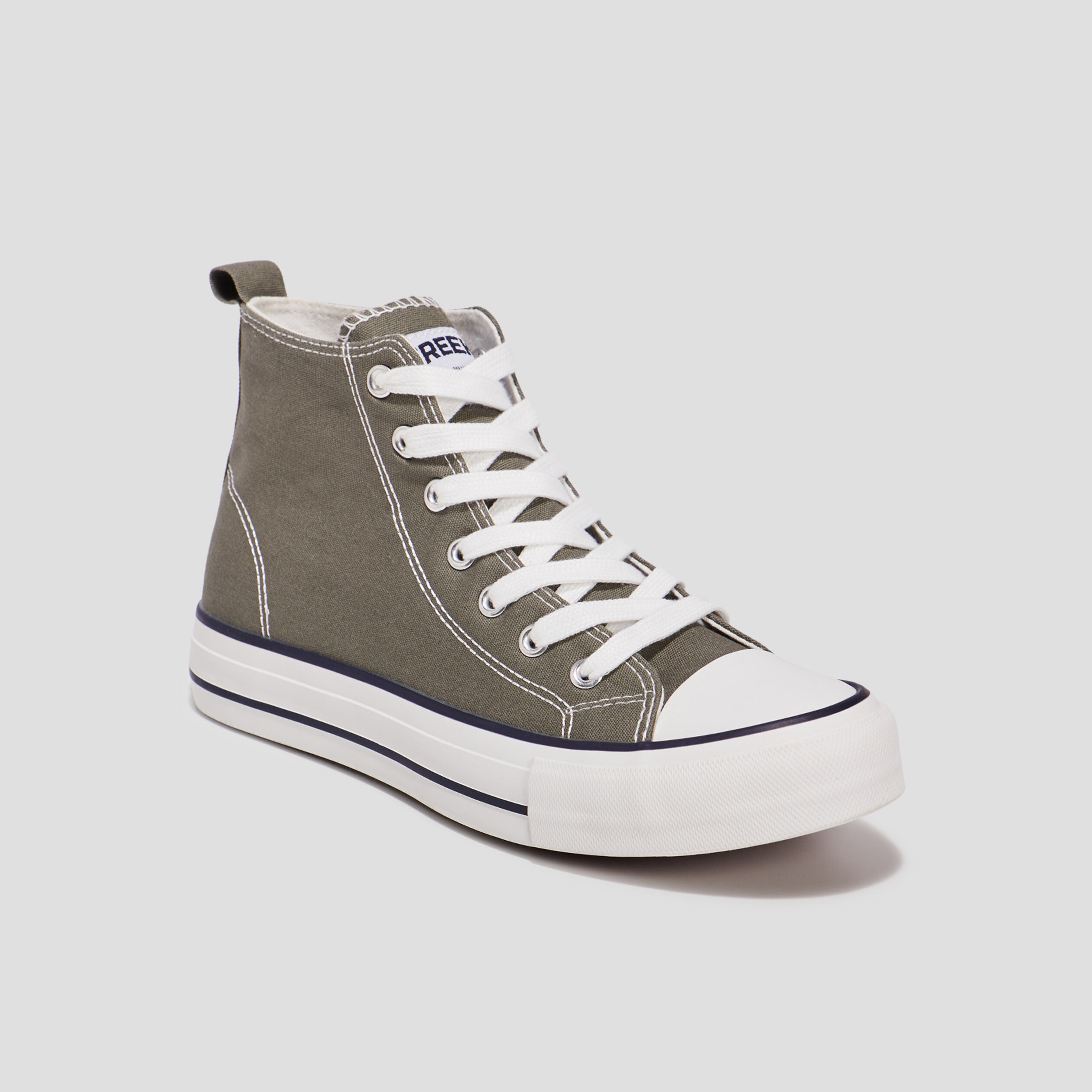 Baskets montantes en toile Creeks vert kaki femme | La Halle