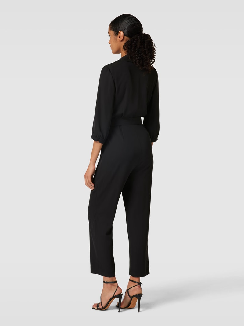 Jumpsuit mit Bindegürtel in schwarz