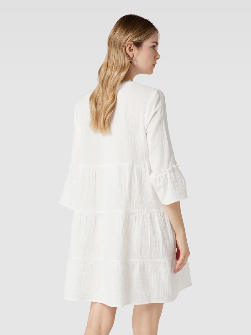 Knielanges Kleid im Stufen-Look Modell 'THYRA' in offwhite