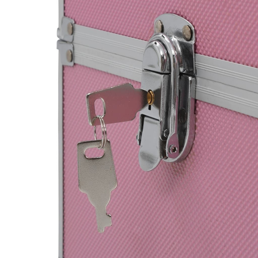 vidaXL Kosmetik-Koffer Kosmetikkoffer 37x24x35 cm Rosa Aluminium