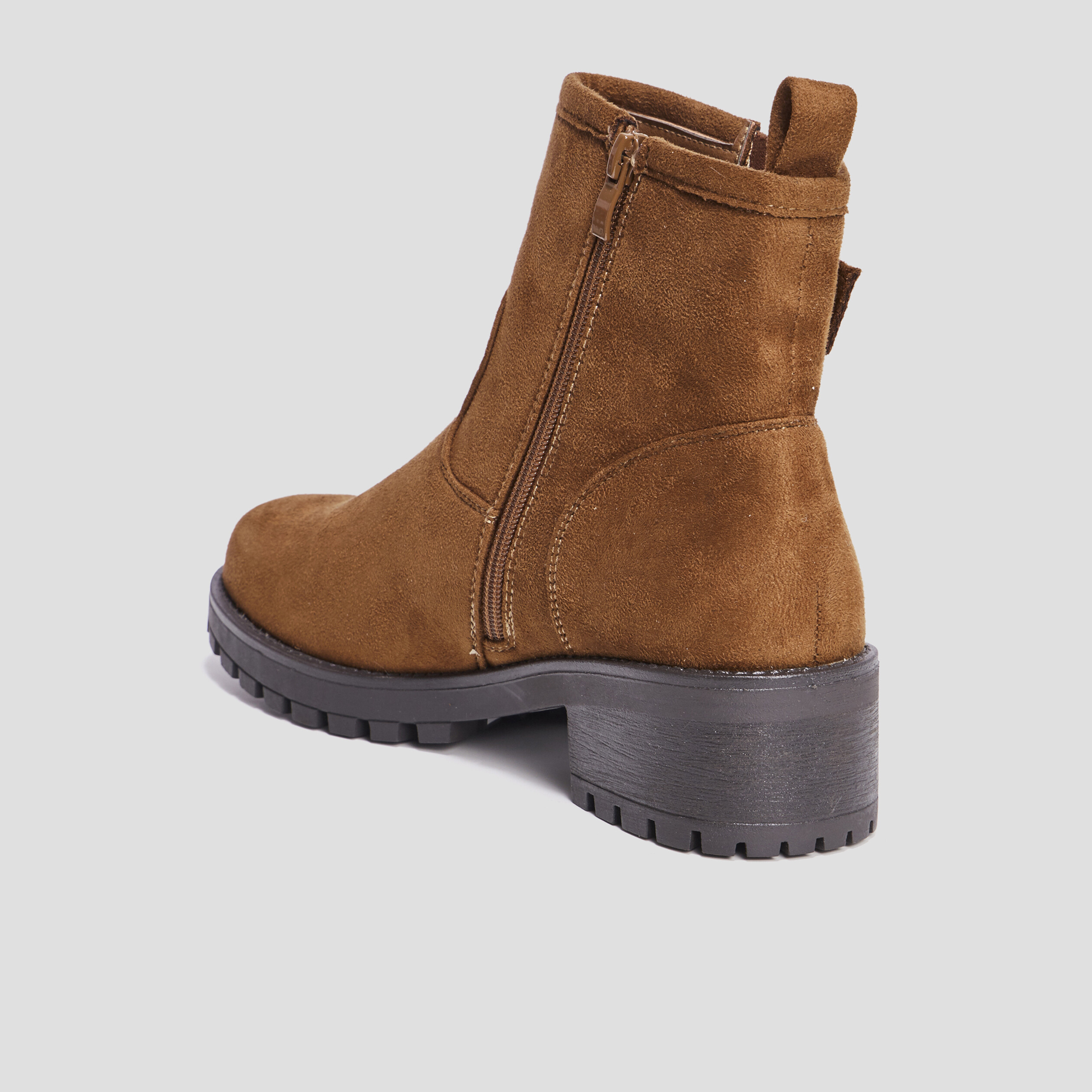Bottines crantées avec boucles marron femme | La Halle