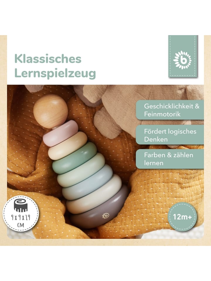 Bieco Spielwaren Stapelturm Holz - ab 12 Monate in Mehrfarbig günstig kaufen onesize