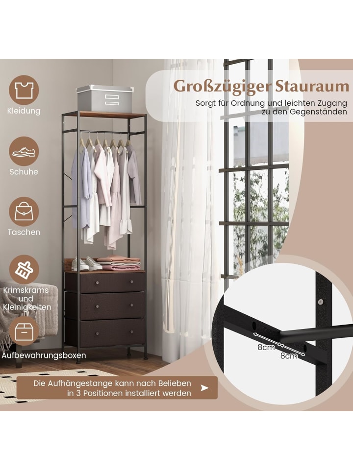 COSTWAY Garderobenständer 55x28x176cm in Braun günstig kaufen onesize