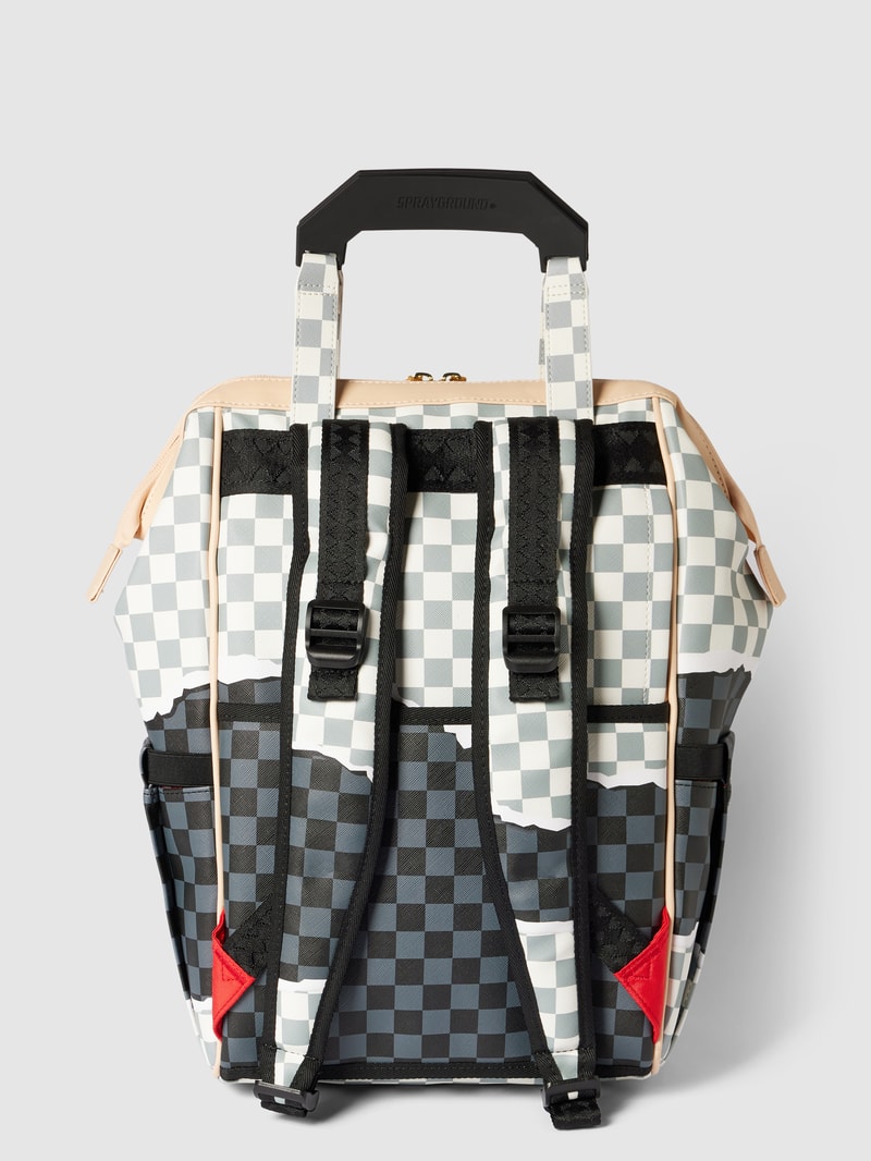 Rucksack mit Allover-Muster Modell 'TEAR IT UP' in ecru