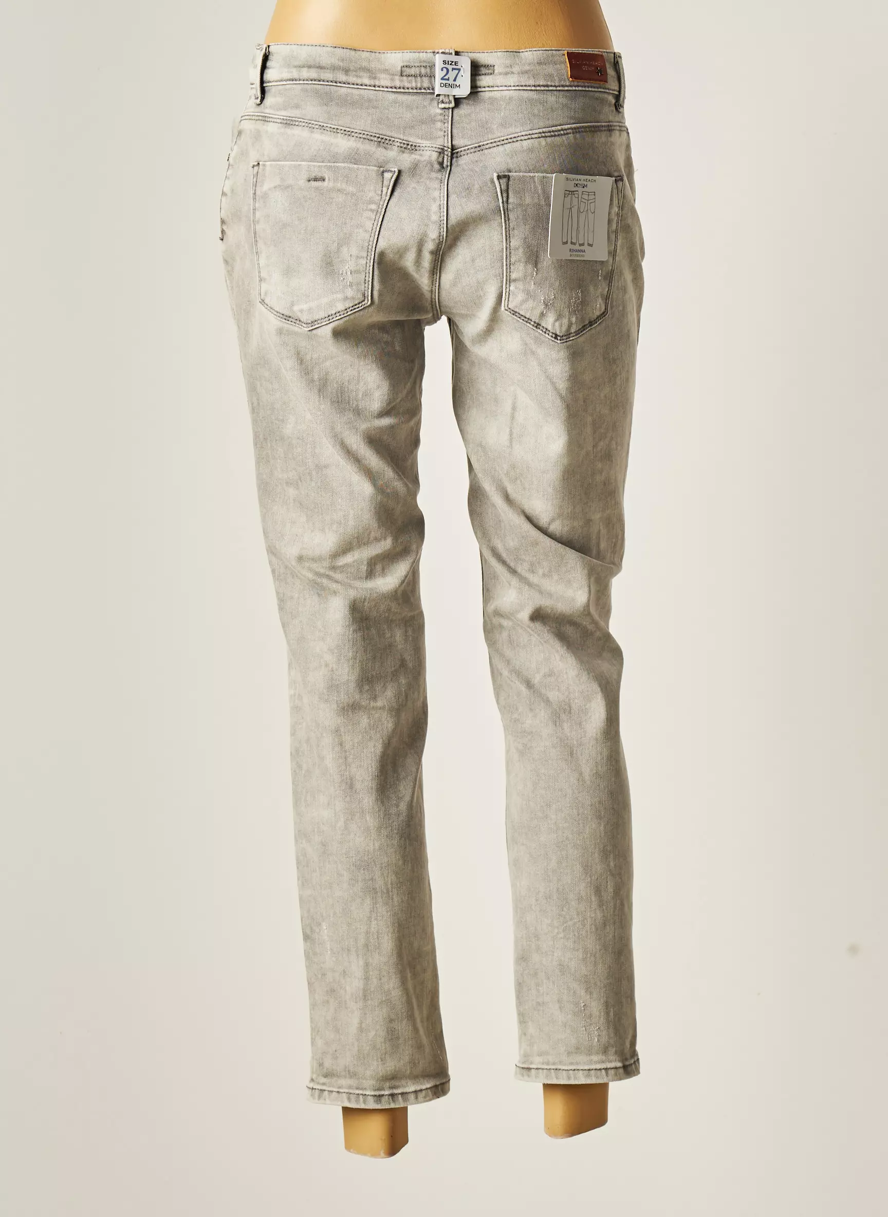 Silvian Heach Jeans Boyfriend Femme couleur gris