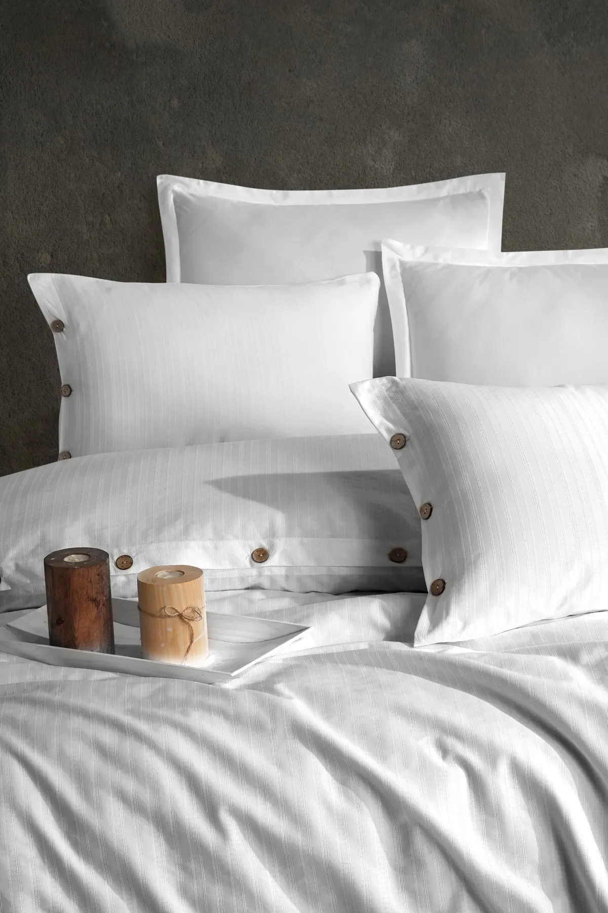 Nordqueen  Bettwäsche Doppelbett - Weiß - Unifarben