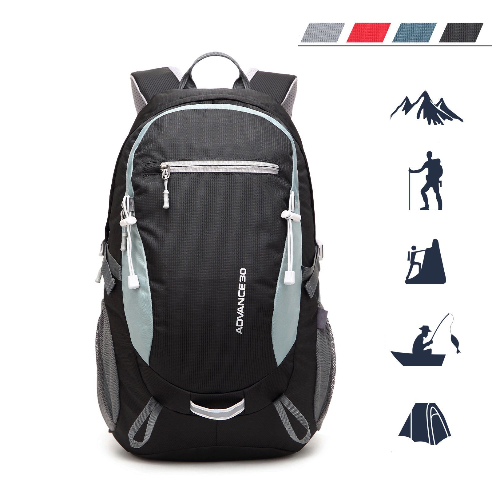 TAN.TOMI Kletterrucksack 40L Großer Wanderrucksack mit Rückenbelüftung, wasserabweisend (Einschließlich Regenschutz), für Radfahren Reisen Klettern Sport mit Regenschutz