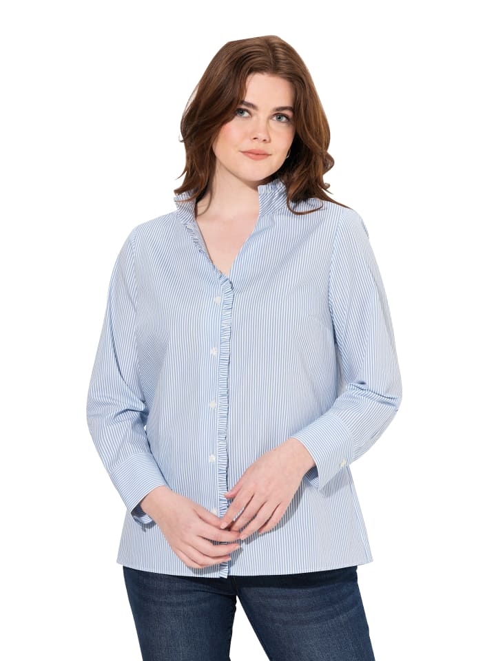 Ulla Popken Trachtenbluse in himmelblau günstig kaufen