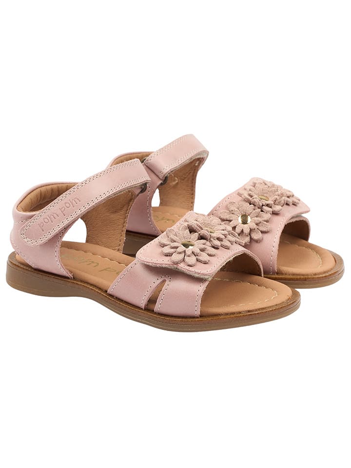 POM POM Leder-Sandalen in Rosa günstig kaufen
