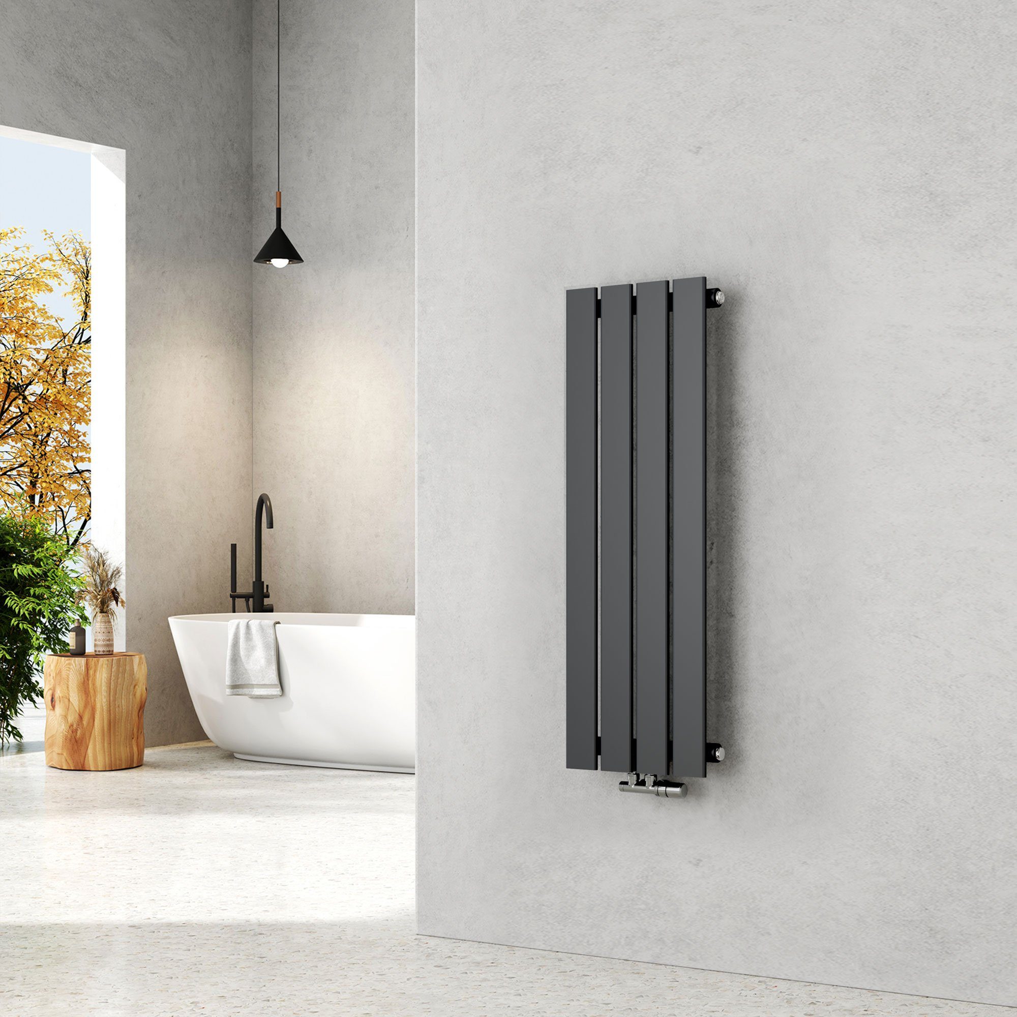 EMKE Heizkörper 900x 300 mm Badheizkörper Paneelheizkörper Kompaktheizkörper, Einlagig Heizkörper Bad Design Heizkörper Mittelanschluss 403W